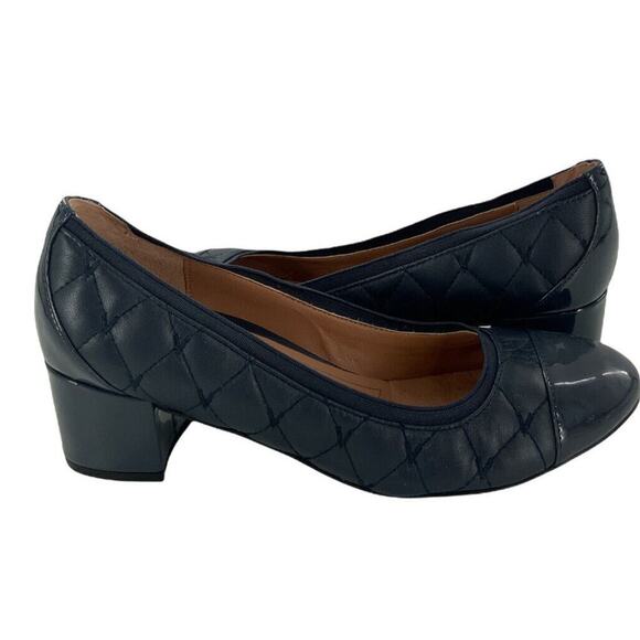 Vionic Ruby Olympia Quilted Block Pump Leather Heel Size 8 Elegant Formal Office - Picture 6 of 10